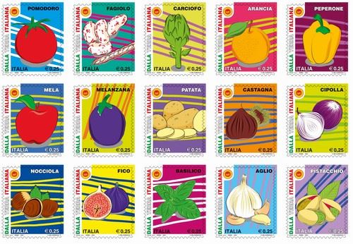 意大利发行15种印有本土农作物的食品邮票
